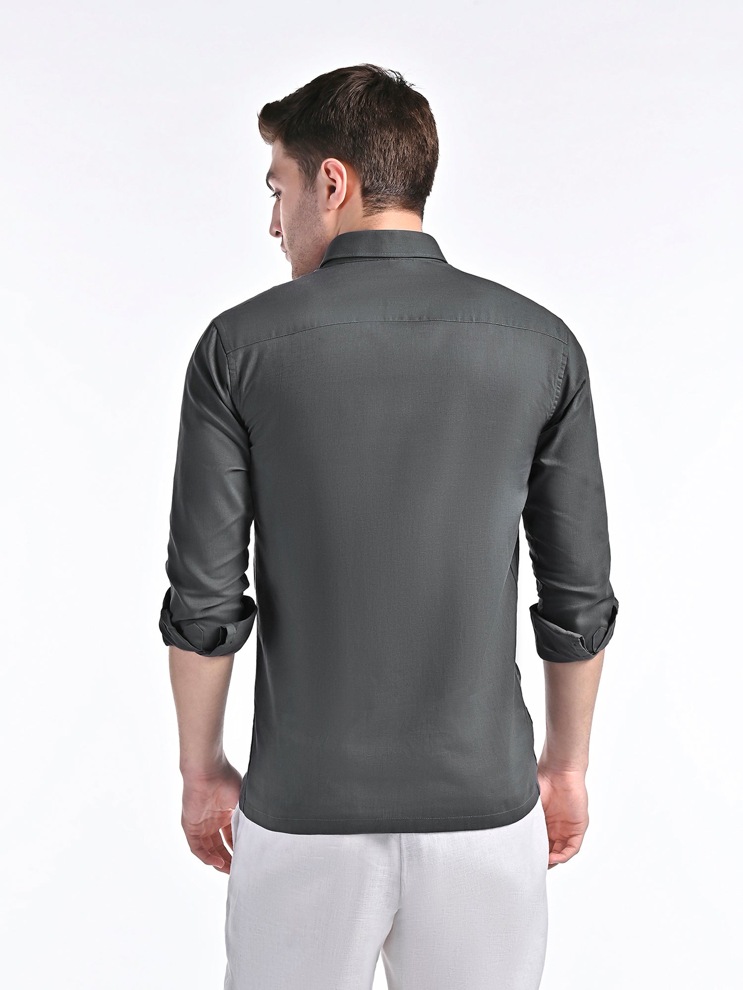Conquest Ash Grey Linen Blend Shirt