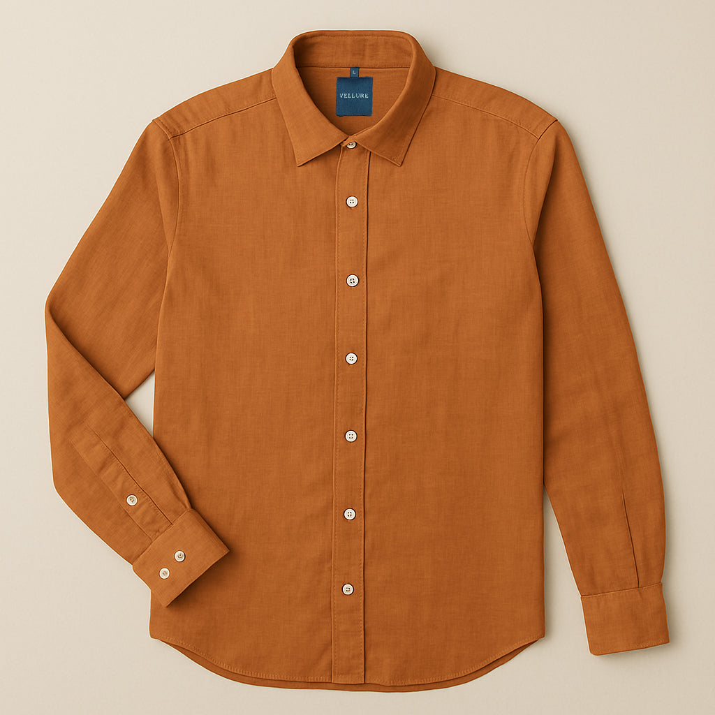 100% Linen Soft Touch Tangerine Shirt