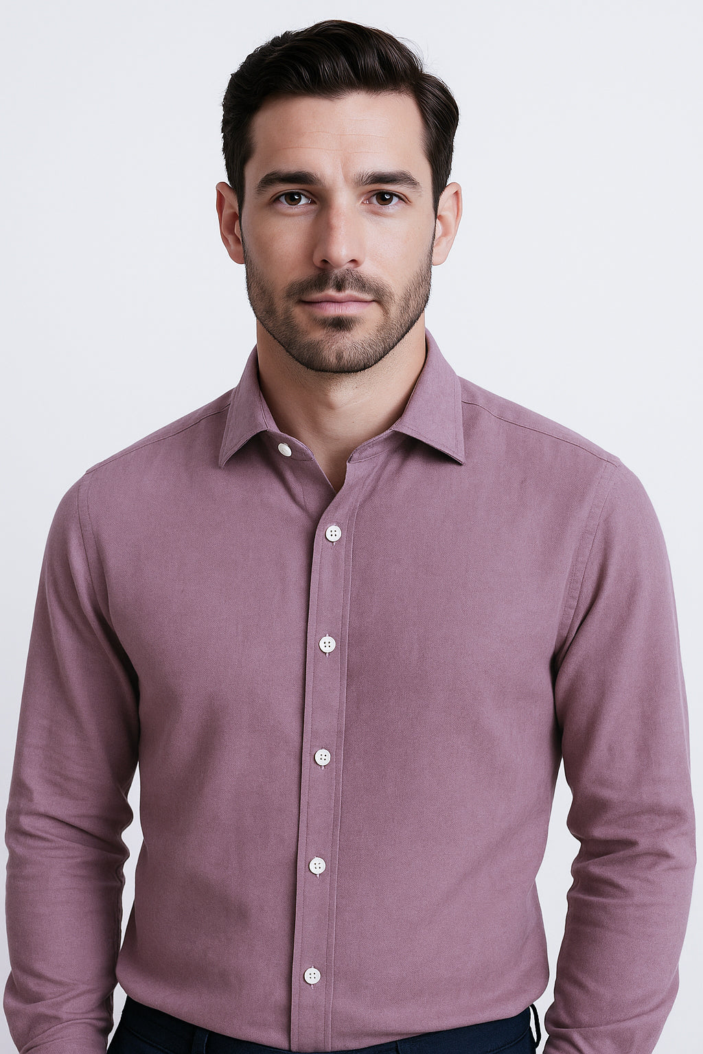 100% Linen Soft Touch Twilight Mauve Shirt
