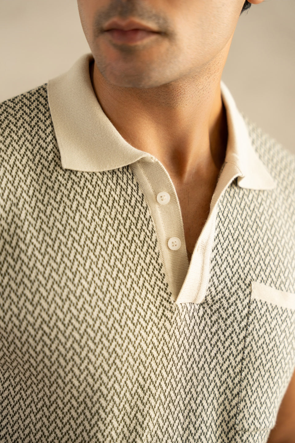 トップス soerte MULTI COLLAR JACQUARD KNIT POLO 2 soerte マルチカラージャガードニットポロ 2（MULTI COLLAR